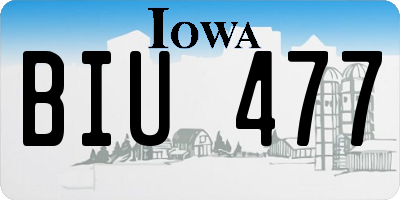 IA license plate BIU477