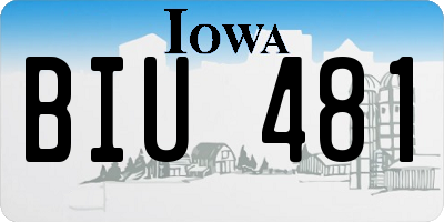 IA license plate BIU481