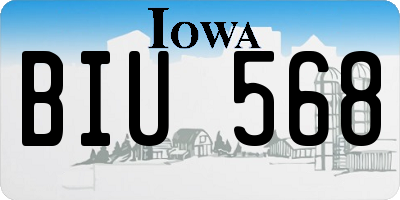 IA license plate BIU568