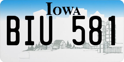 IA license plate BIU581