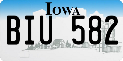 IA license plate BIU582