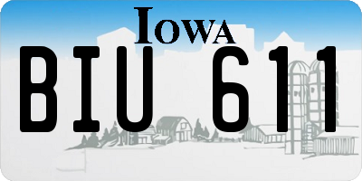 IA license plate BIU611