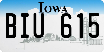 IA license plate BIU615