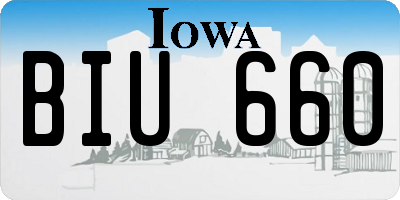 IA license plate BIU660