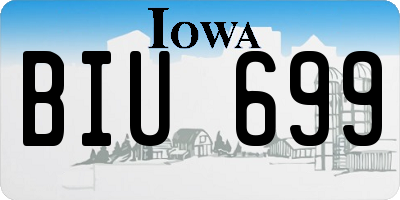 IA license plate BIU699