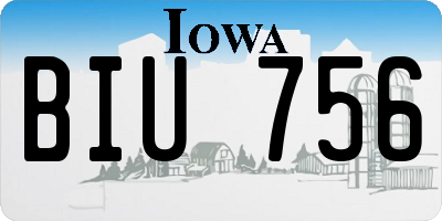 IA license plate BIU756