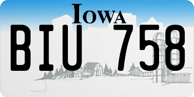 IA license plate BIU758