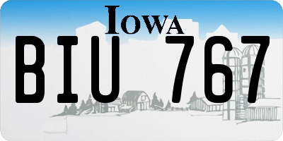 IA license plate BIU767