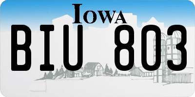 IA license plate BIU803
