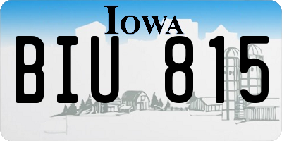 IA license plate BIU815