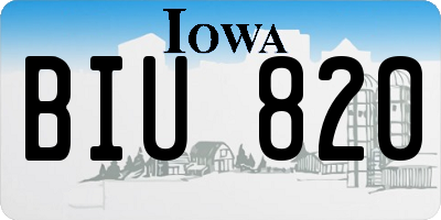 IA license plate BIU820