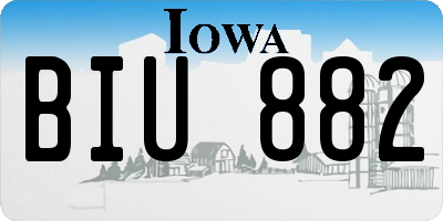 IA license plate BIU882