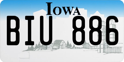 IA license plate BIU886