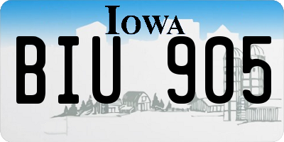 IA license plate BIU905