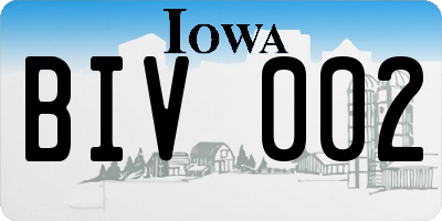 IA license plate BIV002