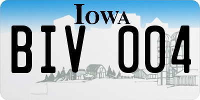 IA license plate BIV004