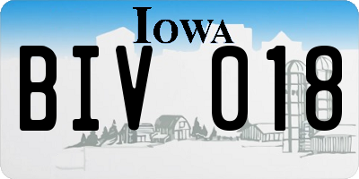 IA license plate BIV018