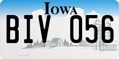 IA license plate BIV056