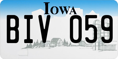 IA license plate BIV059