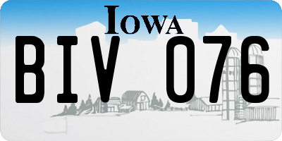 IA license plate BIV076