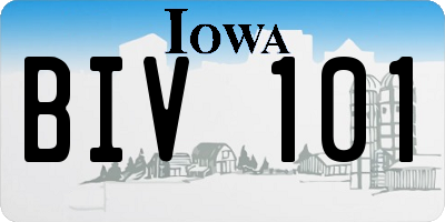 IA license plate BIV101