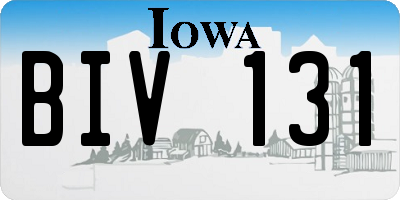 IA license plate BIV131