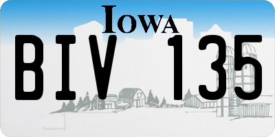 IA license plate BIV135