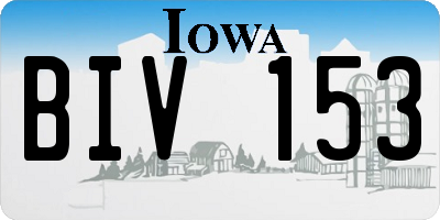 IA license plate BIV153