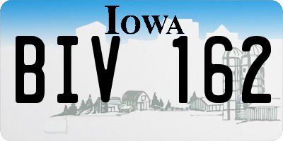 IA license plate BIV162