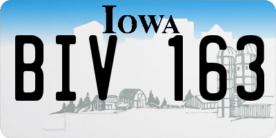 IA license plate BIV163