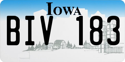 IA license plate BIV183