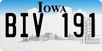 IA license plate BIV191