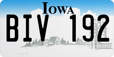 IA license plate BIV192