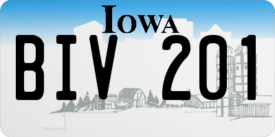 IA license plate BIV201