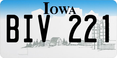 IA license plate BIV221