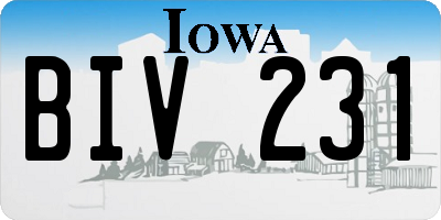 IA license plate BIV231