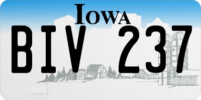 IA license plate BIV237