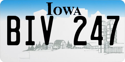IA license plate BIV247