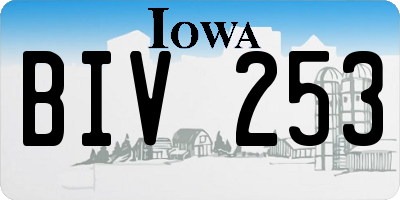 IA license plate BIV253
