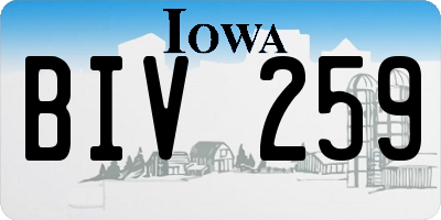 IA license plate BIV259