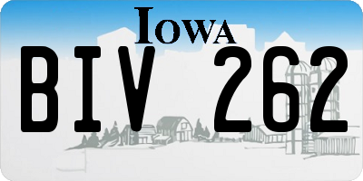 IA license plate BIV262