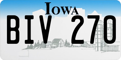 IA license plate BIV270