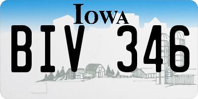 IA license plate BIV346