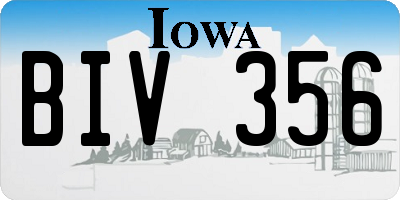 IA license plate BIV356
