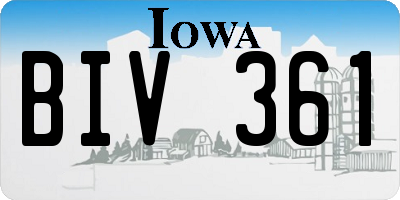 IA license plate BIV361