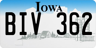 IA license plate BIV362
