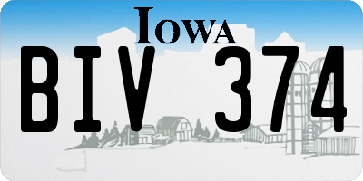 IA license plate BIV374