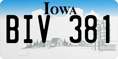IA license plate BIV381