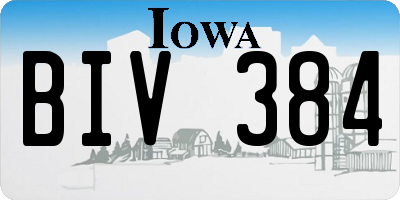 IA license plate BIV384