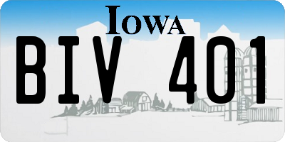 IA license plate BIV401